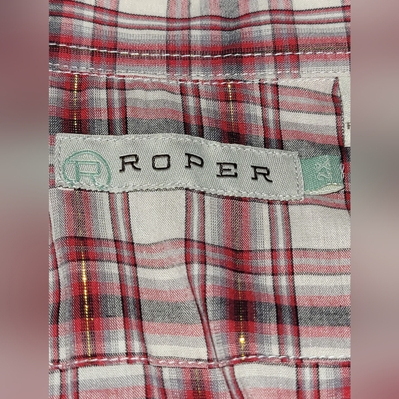 2X ROPER Cotton Blend Shimmer Lightweight Button Down Lobg Sleeve Western Shirt - Picture 4 of 4